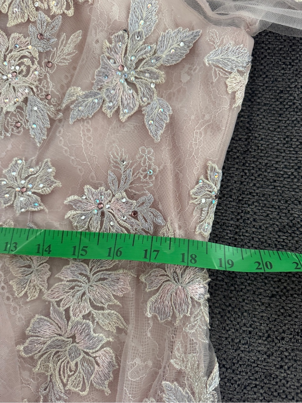 NWT Mac Duggal Elegant Lace Midi Dress in Blush Pink - Picture 13 of 13